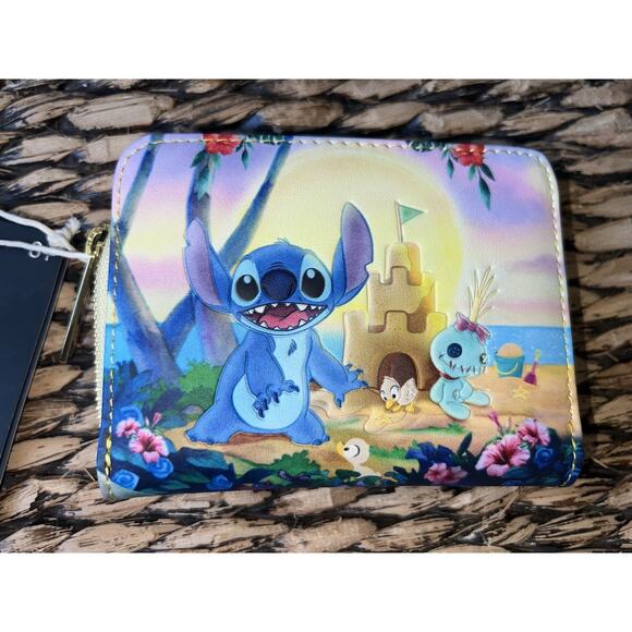 Loungefly Disney Lilo & Stitch Beach Scene Mini Backpack Wallet Set - Picture 9 of 11